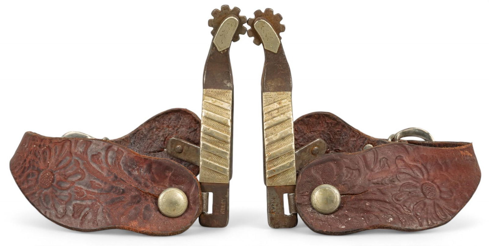 Pair of Kelly Marked Silver Mounted Spurs (1 of 9)