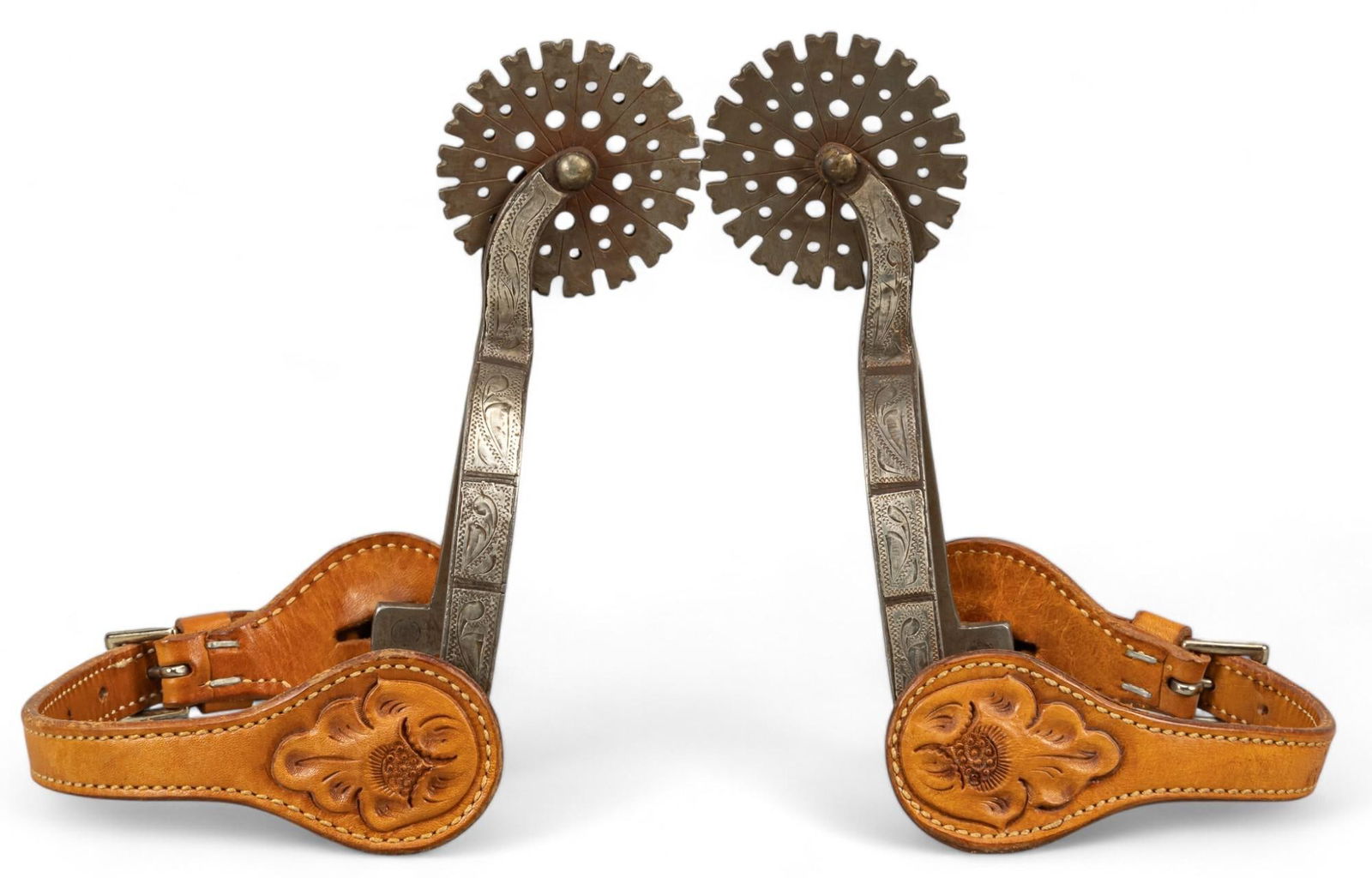Pair of Mexican Silver Mounted Spurs (1 of 8)