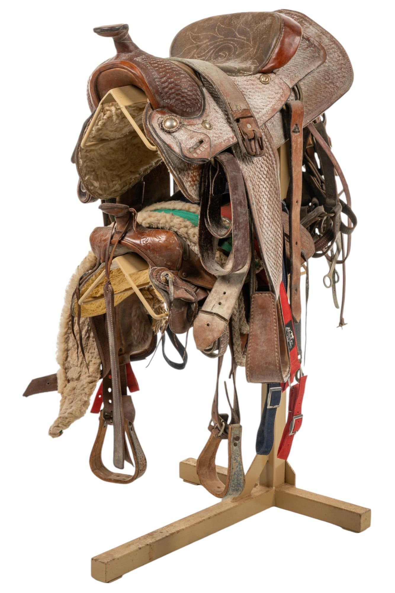 Pair of Horse Saddles and Stand (1 of 8)