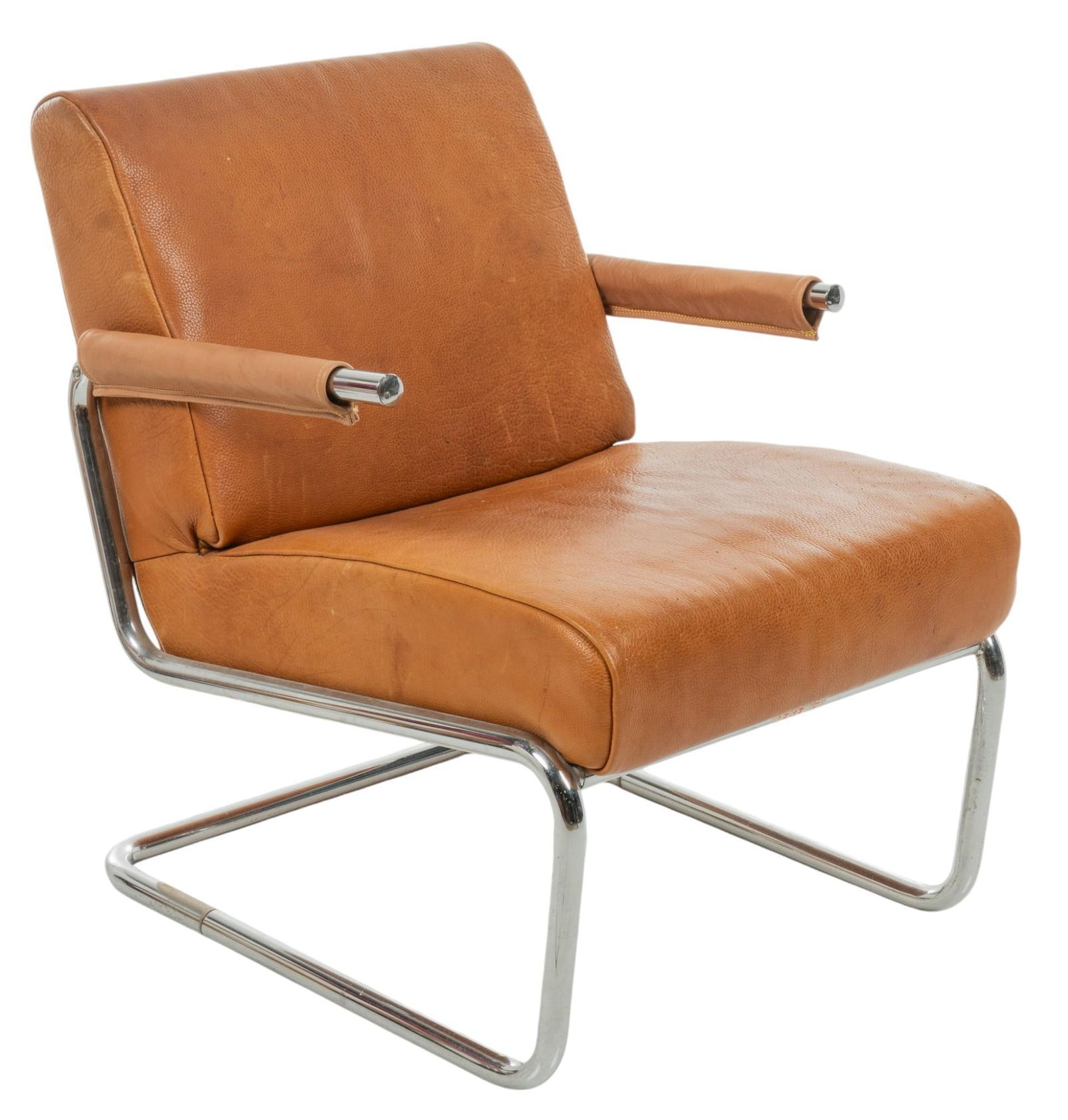 Leather and Chrome Lounge Chair (1 of 7)