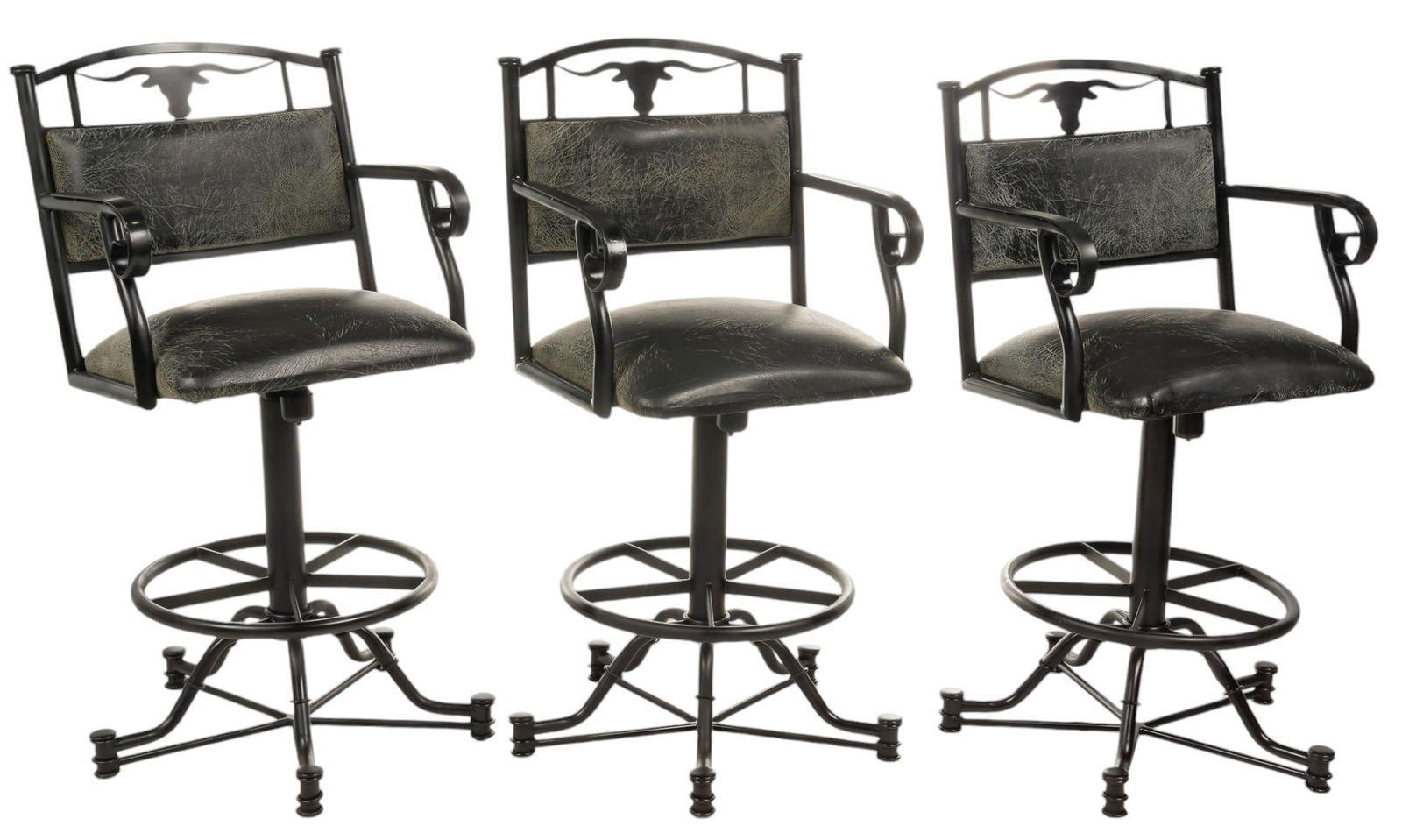 (3) Longhorn Callee Wrangler Swivel Tilt Stools (1 of 9)