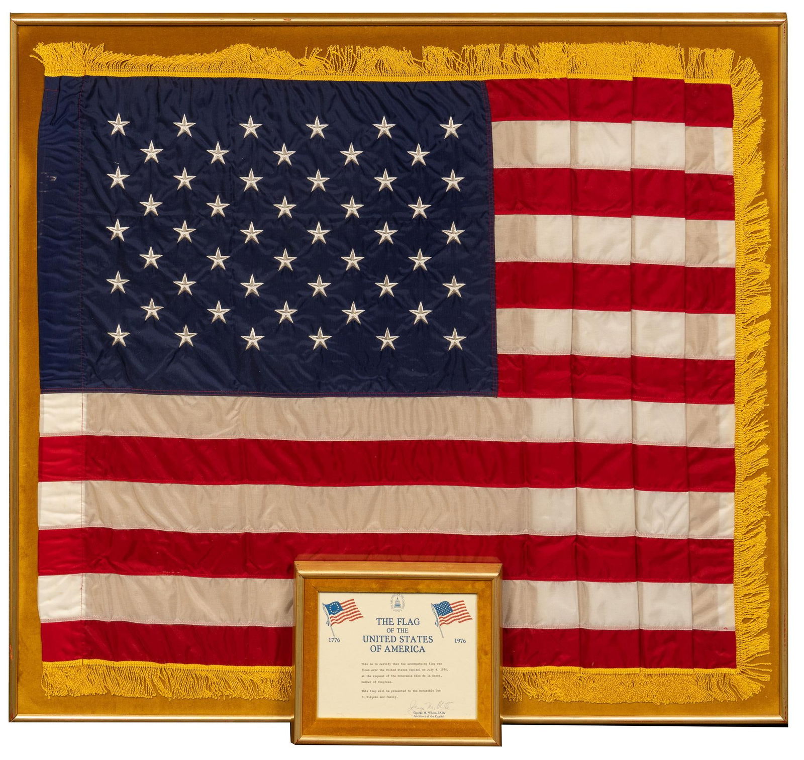 Framed U.S. Flag with Authenticity Letter (1 of 12)