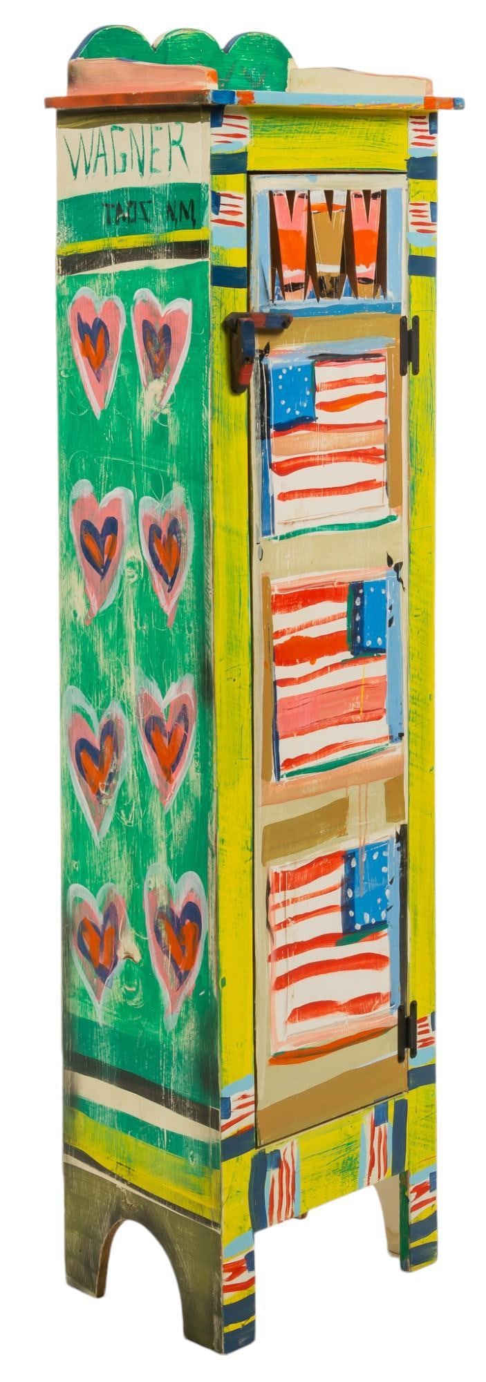 Jim Wagner, Painted Folk Art Cabinet (1 of 7)