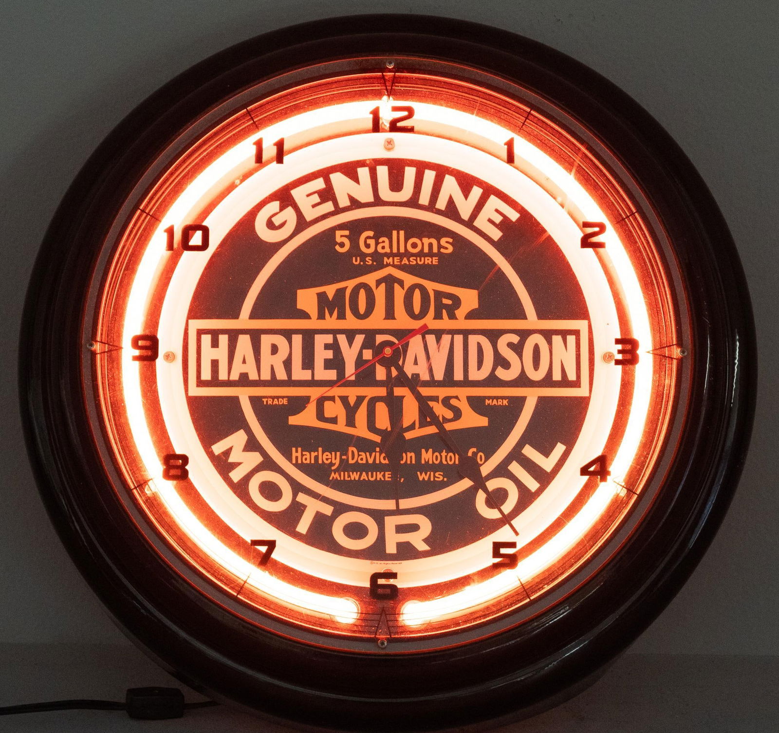 Harley Davidson (USA) Neon Wall Clock (1 of 7)