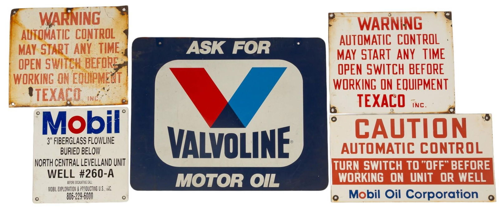 Set of (5) Gas and Caution Signs (1 of 10)