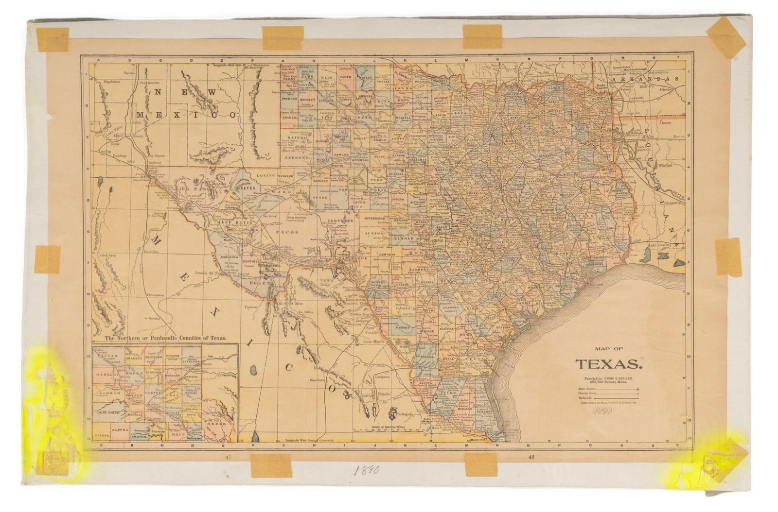 1890 Map of Texas (1 of 7)