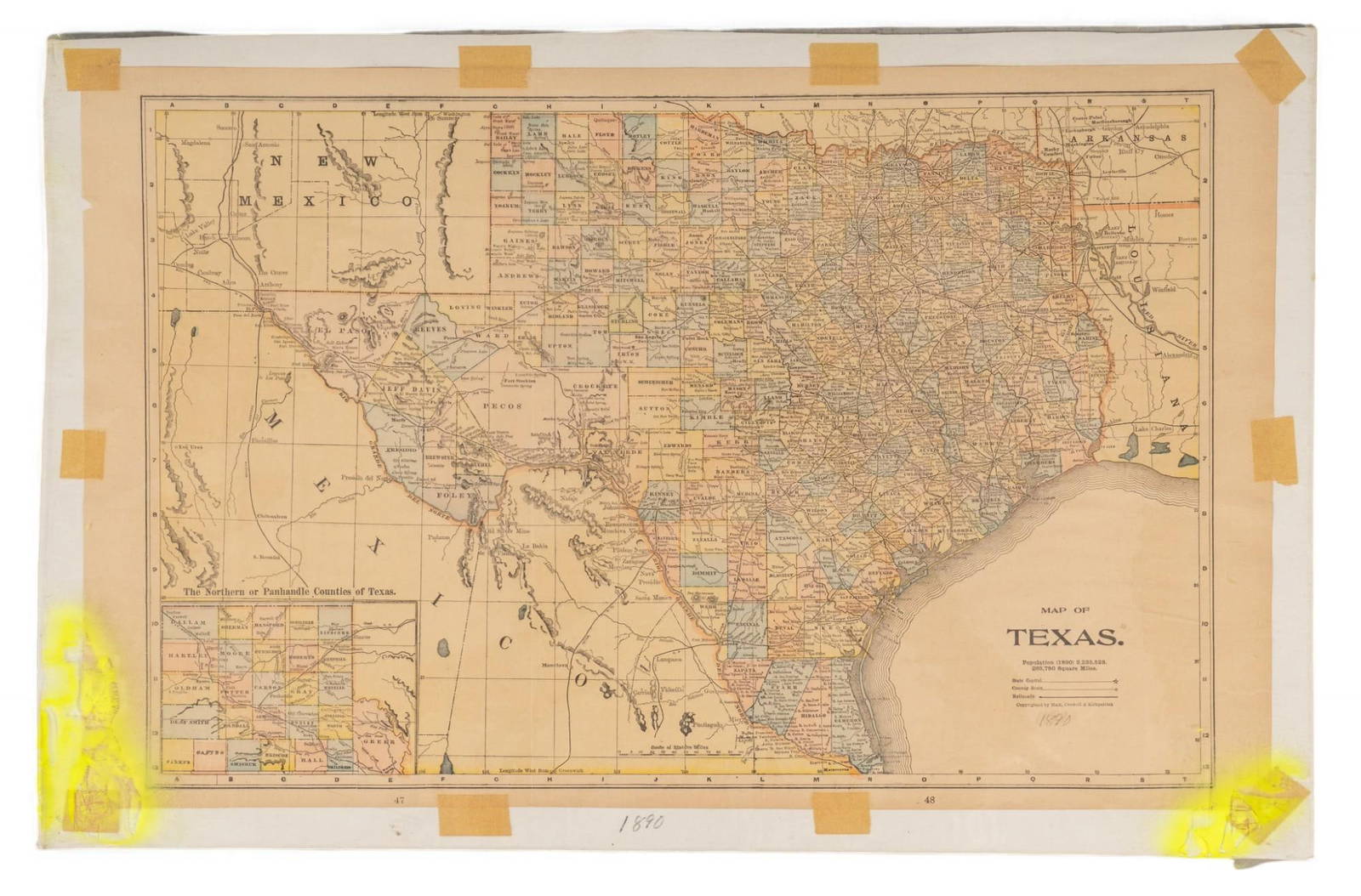 1890 Map Of Texas Auction