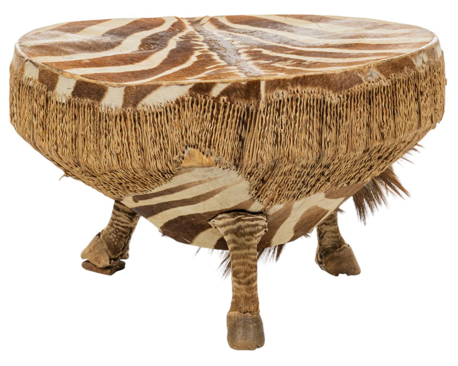 African Zebra Hide Drum Table (1 of 8)