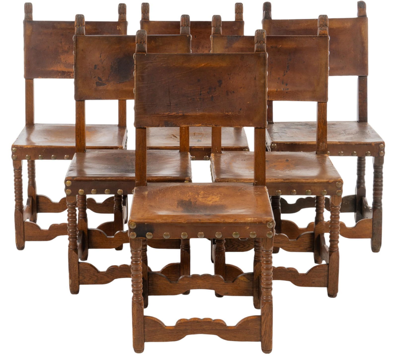 Set of (6) 19th C. Hall Chairs (1 of 10)