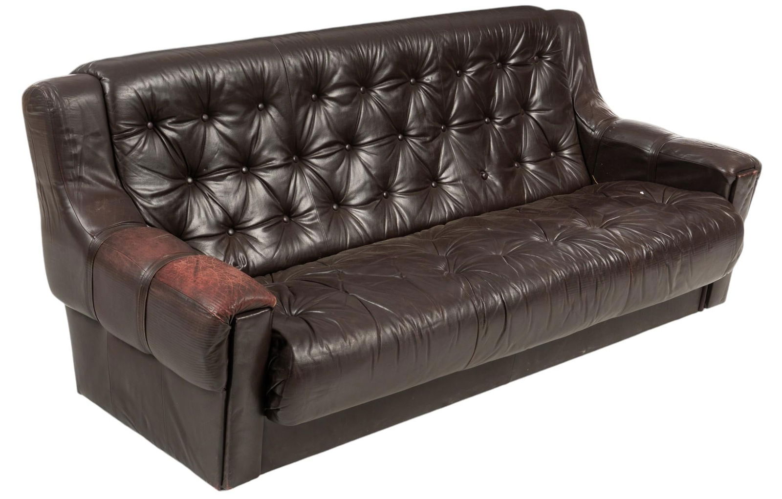 Tufted Brown Leather Sofa (1 of 8)