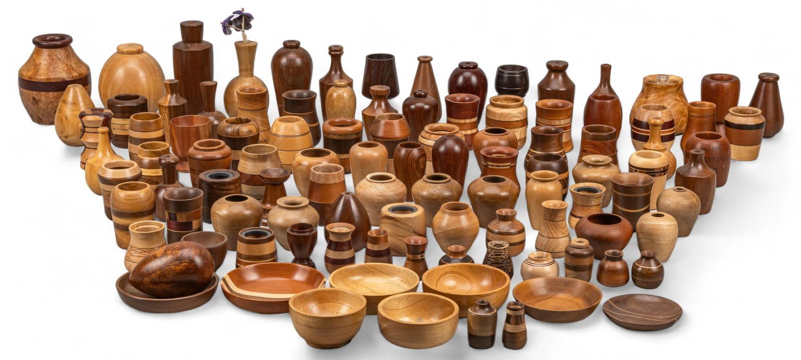 Large Collection of Texas-Made Wooden Bowls (1 of 12)