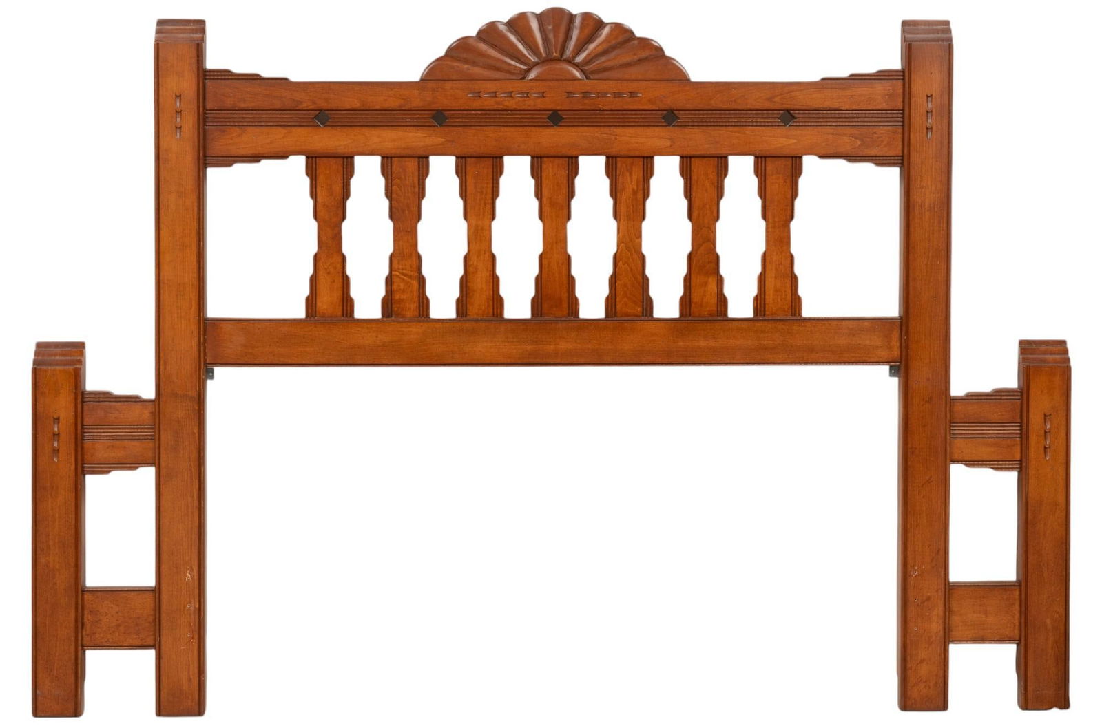 Ranch Style Headboard: Ranch style wooden headboard with carved details height 56.5 in. x width 83.5 in. x depth 2 in. Provenance: Property from the collection of a Universal City, Texas gentleman Shipping available for