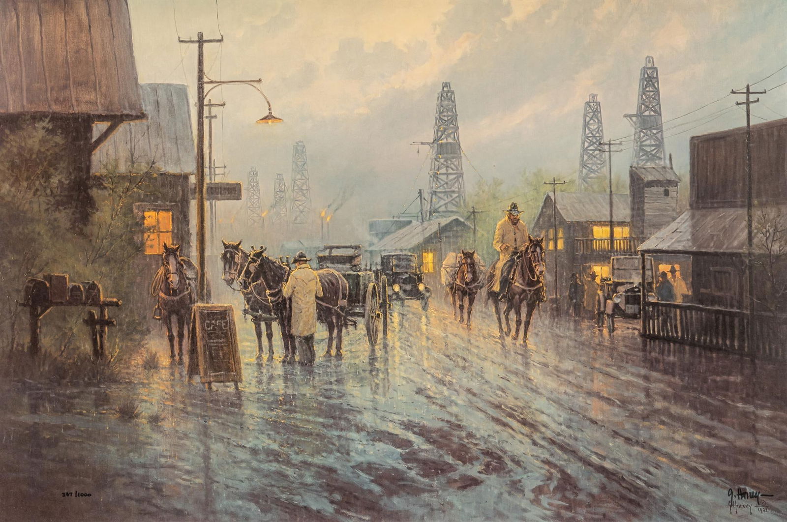 G. Harvey, "Leaving the Oil Patch" Lithograph (1 of 6)