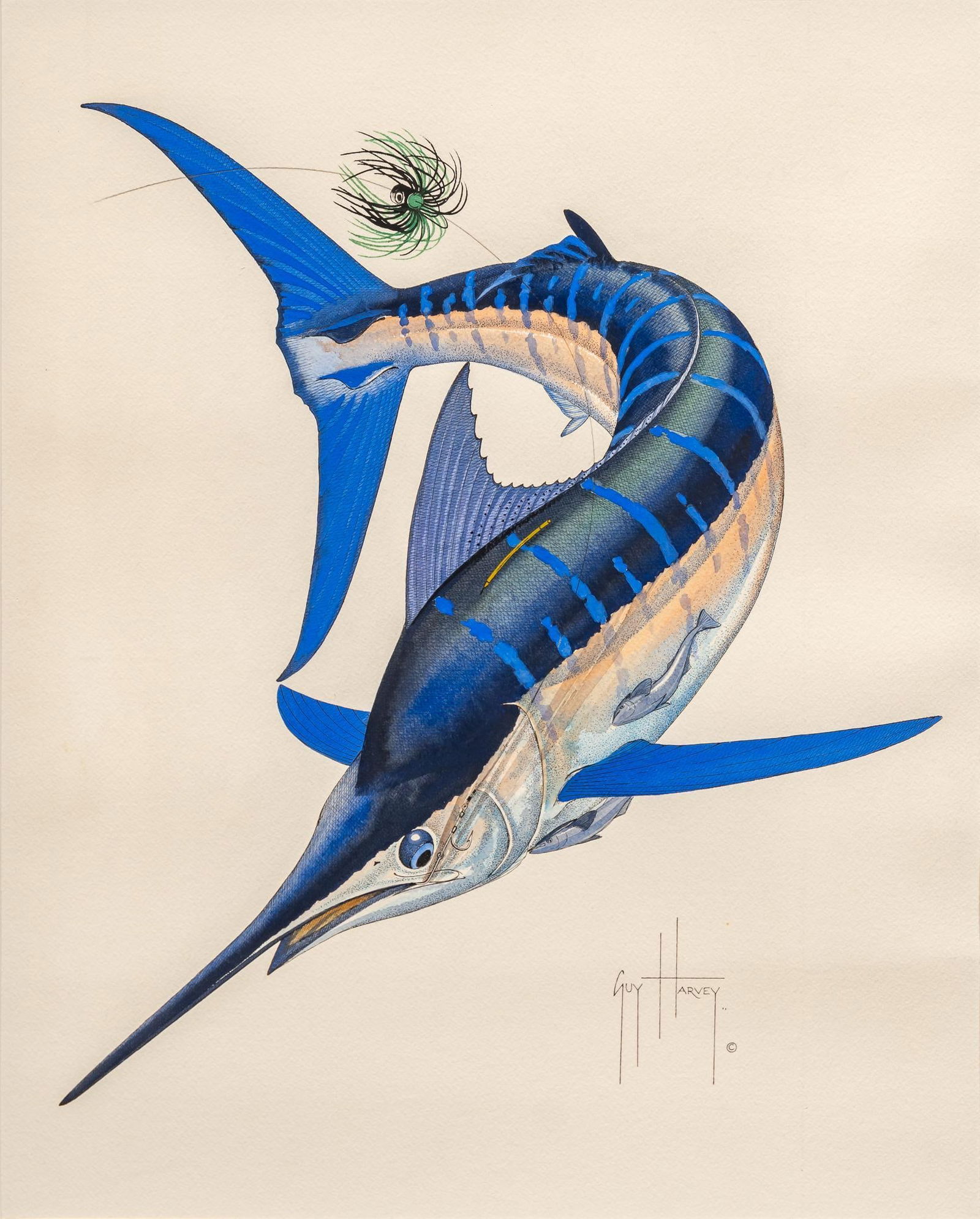 Guy Harvey, Striped Marlin with Lure (1 of 4)