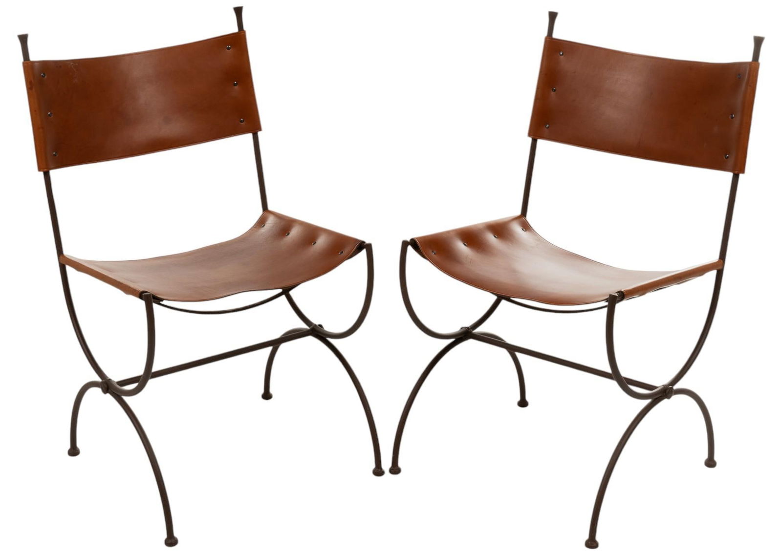 Pair of Leather and Iron Chairs (1 of 8)