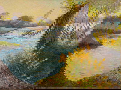 Julian Onderdonk, "Late Afternoon on the San Marcos River"