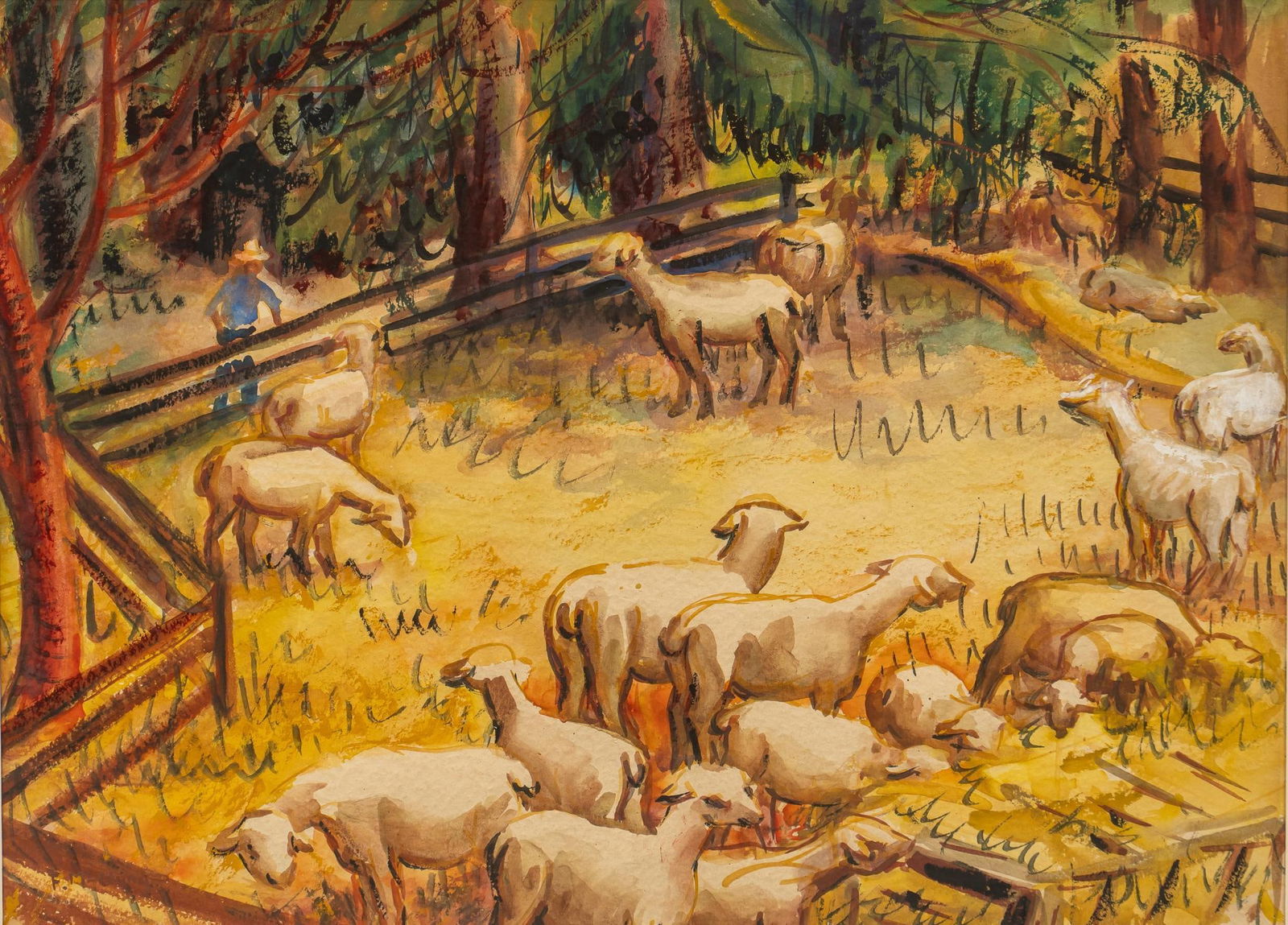 Florence McClung, Sheep in Paddock (1 of 4)