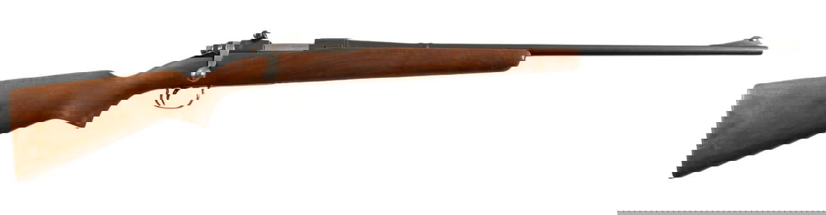 Remington 722 300 Savage Bolt Action Rifle: Serial: 99364 Manufacturer: Remington Arms Co. Inc. Model: 722 Caliber: 300 Savage Barrel length: 24 in. OAL: 43.5 in. Condition: Good; stock have light-moderate wear & handling marks