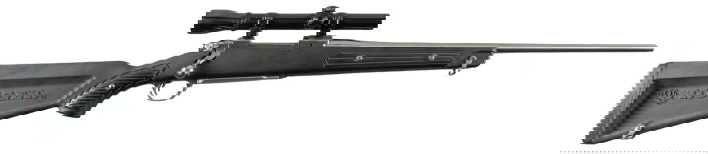 Ruger M77 Mark II All Weather 7.62x39 Bolt Action Rifle: Serial: 786-62786 Manufacturer: Sturm, Ruger & Co. (c. 1999) Model: M77 Mark II All Weather Caliber: 7.62x39 Barrel length: 20 in. OAL: 40 in. Condition: Very Good; synthetic stock has