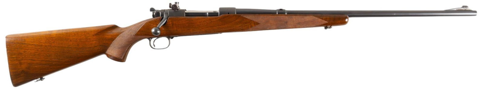 Winchester Model 70 30-06 Bolt Action Rifle: Serial: 45461 Manufacturer: Winchester (c. 1942) Model: 70 Caliber: 30-06 SPRG Barrel length: 24 in. OAL: 45 in. Condition: Good; stock has very light wear & handling marks with very light sporad