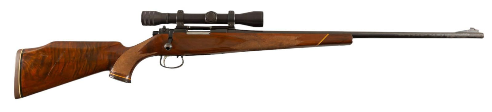 Sako Riihimaki 222 Rem Bolt Action Rifle: Serial: 35412 Manufacturer: Sako-Finland Model: Riihimaki Caliber: 222 Rem Barrel length: 24 in. OAL: 42.25 in. Condition: Good; wood stock has light handling marks; barrel & receiver have mostly