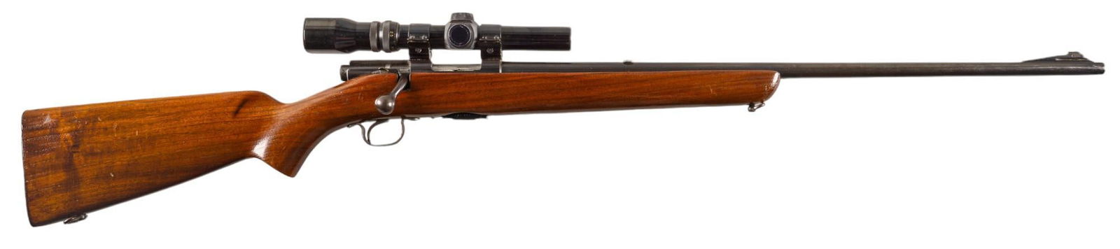 First Year Winchester Model 43 32-20 Bolt Action Rifle: Serial: 3641 Manufacturer: Winchester (c. 1948) Model: 43 Caliber: 32-20 WCF Barrel length: 24 in. OAL: 42.5 in. Condition: Good; wood stock has moderate handling marks; barrel has moderate wear on bl