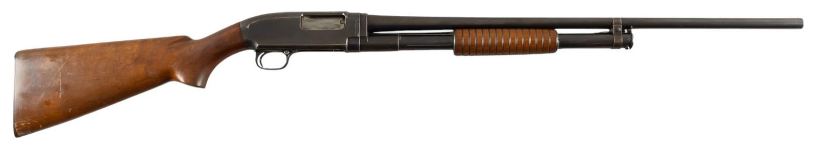 Rare Pre-War Winchester Model 12 28 Gauge Shotgun: Serial: 749595 Manufacturer: Winchester Repeating Arms Co. (c. 1937) Model: 12 Caliber: 28 Gauge (fixed mod choke) Barrel length: 25.5 in. (2.875 in.) OAL: 44.5 in. Condition: Good; wood stock has mod