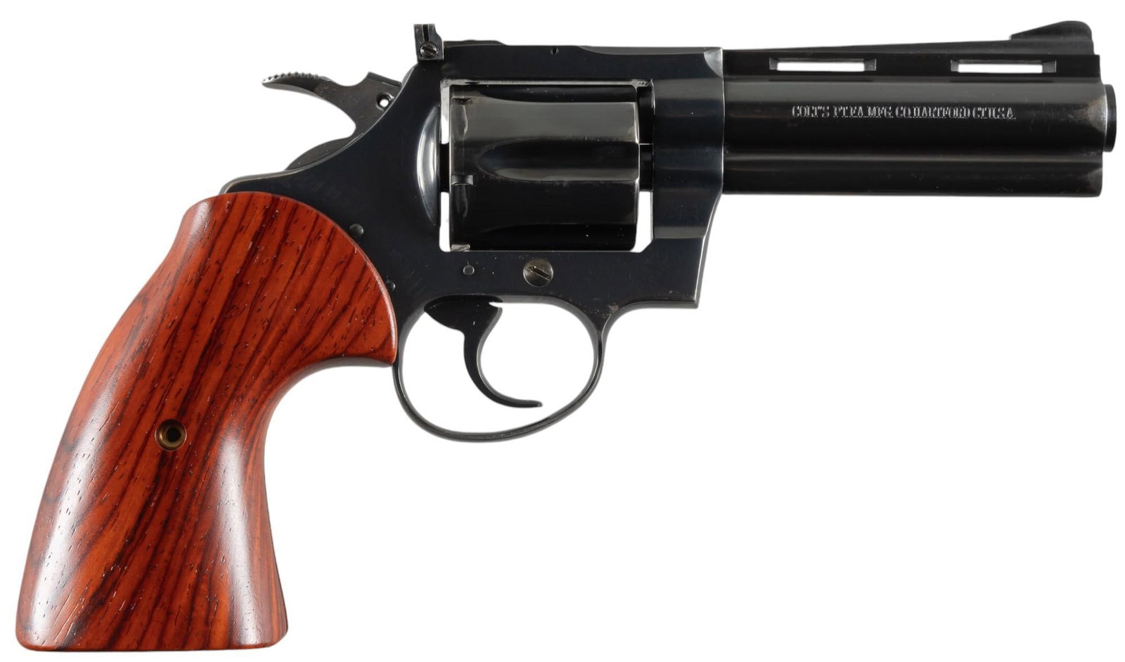 Colt Diamondback 38 SPL Revolver: Serial: D17873 Manufacturer: Colt's PT. F.A. MFG. Co. (c. 1968) Model: Diamondback Caliber: 38 SPL Barrel length: 4 in. OAL: 9 in. Condition: Good; grips have very early signs of wear & handli