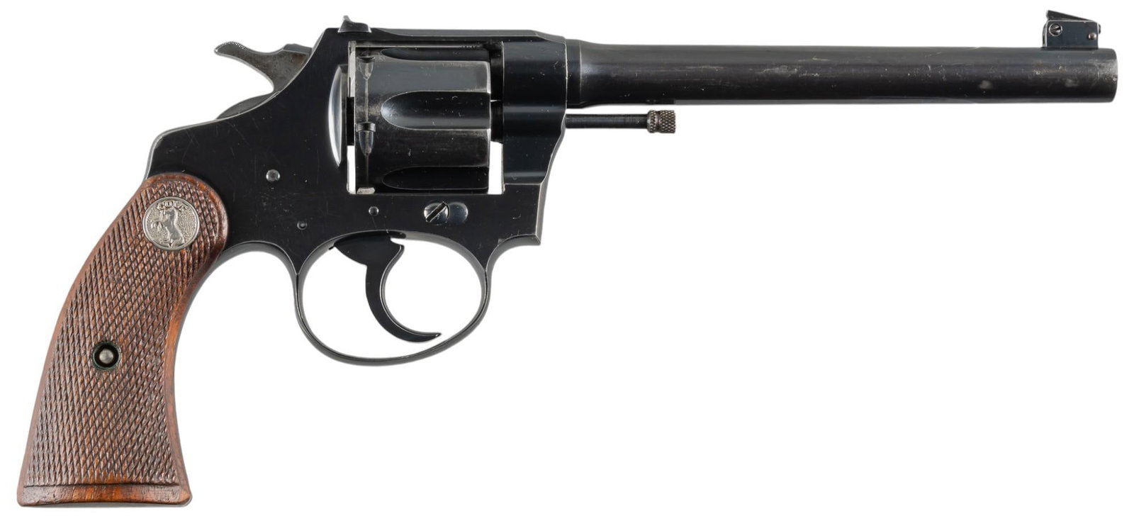 Colt Police Positive 32 New Police Revolver: Serial: 250333 Manufacturer: Colt's PT. F.A. MFG. Co. (c. 1929) Model: Police Positive Caliber: 32 New Police CTG. Barrel length: 6 in. OAL: 10 in. Condition: Good; grips have light wear & han