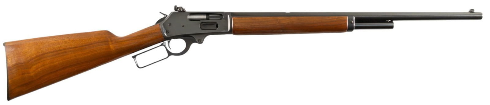 Marlin 1895 45-70 Lever Action Rifle: Serial: B003070 Manufacturer: The Marlin Firearms Co. Model: 1895 Caliber: 45-70 Gov't Barrel length: 22 in. OAL: 40.5 in. Condition: Very Good; wooden stock & forend have very light handling