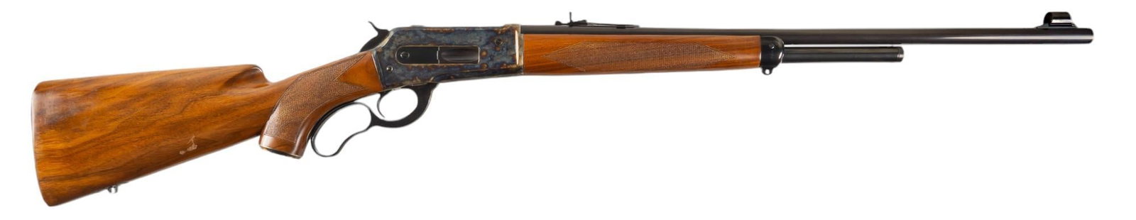 Cimarron 1886/71 45-70 Lever Action Rifle: Serial: LA0078 Manufacturer: Pedersoli - Italy / Cimarron Firearms Model: 1886/71 Caliber: 45-70 Barrel length: 24 in. OAL: 42.75 in. Condition: Very Good; stock & forend have very light handling 