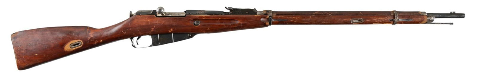Pre-WWII Tula Mosin-Nagant M91/30 7.62x54R Rifle: Serial: 5088 (renumbered twice) Manufacturer: Tula Arsenal-Russia (c. 1935) / Foxtrot import Model: M91/30 Caliber: 7.62x54R Barrel length: 28.5 in. OAL: 48.5 in. Condition: Good-Fair; wood stock &