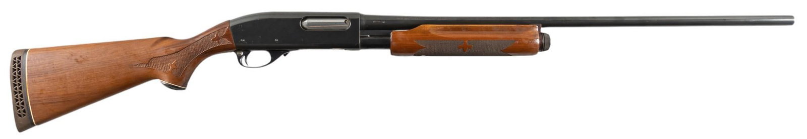 Remington 870 Wingmaster 20 Gauge Shotgun: Serial: S862259X Manufacturer: Remington Arms Co. Inc. Model: 870 Wingmaster Caliber: 20 Gauge (fixed mod choke) Barrel length: 28 in. (2.75 in. chamber) OAL: 48.5 in. Condition: Fair-Good; wood stock