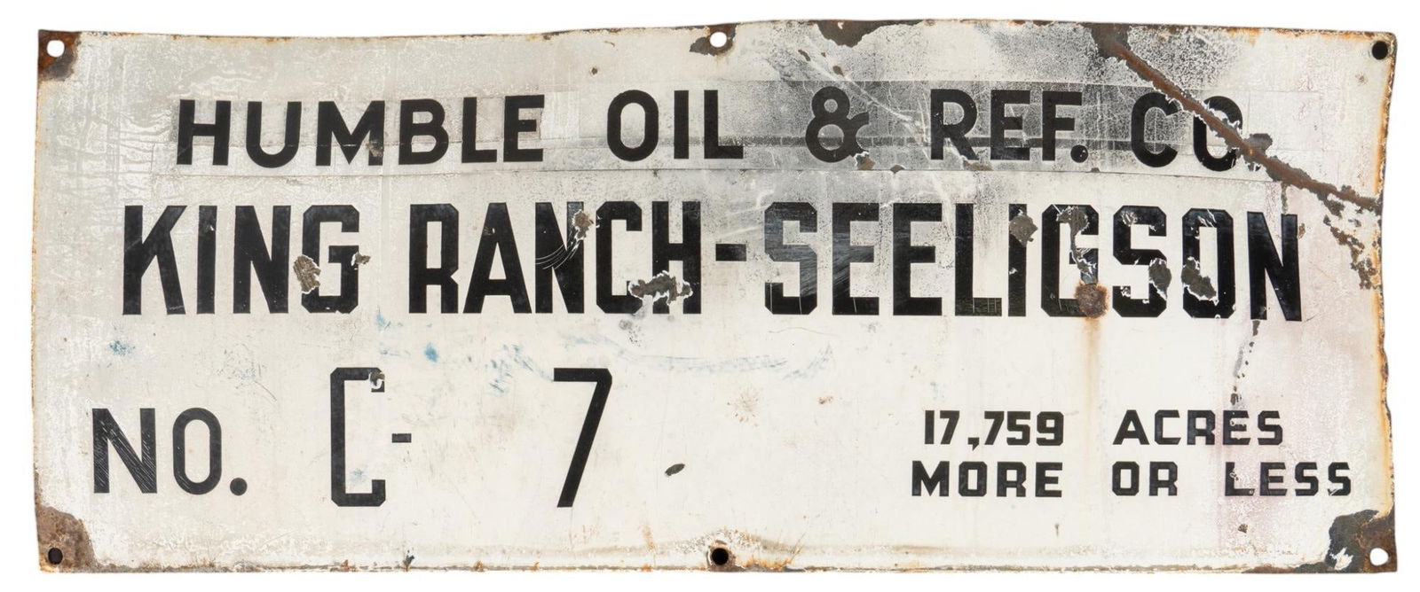 King Ranch Humble Oil & Refining Co. Sign (1 of 5)