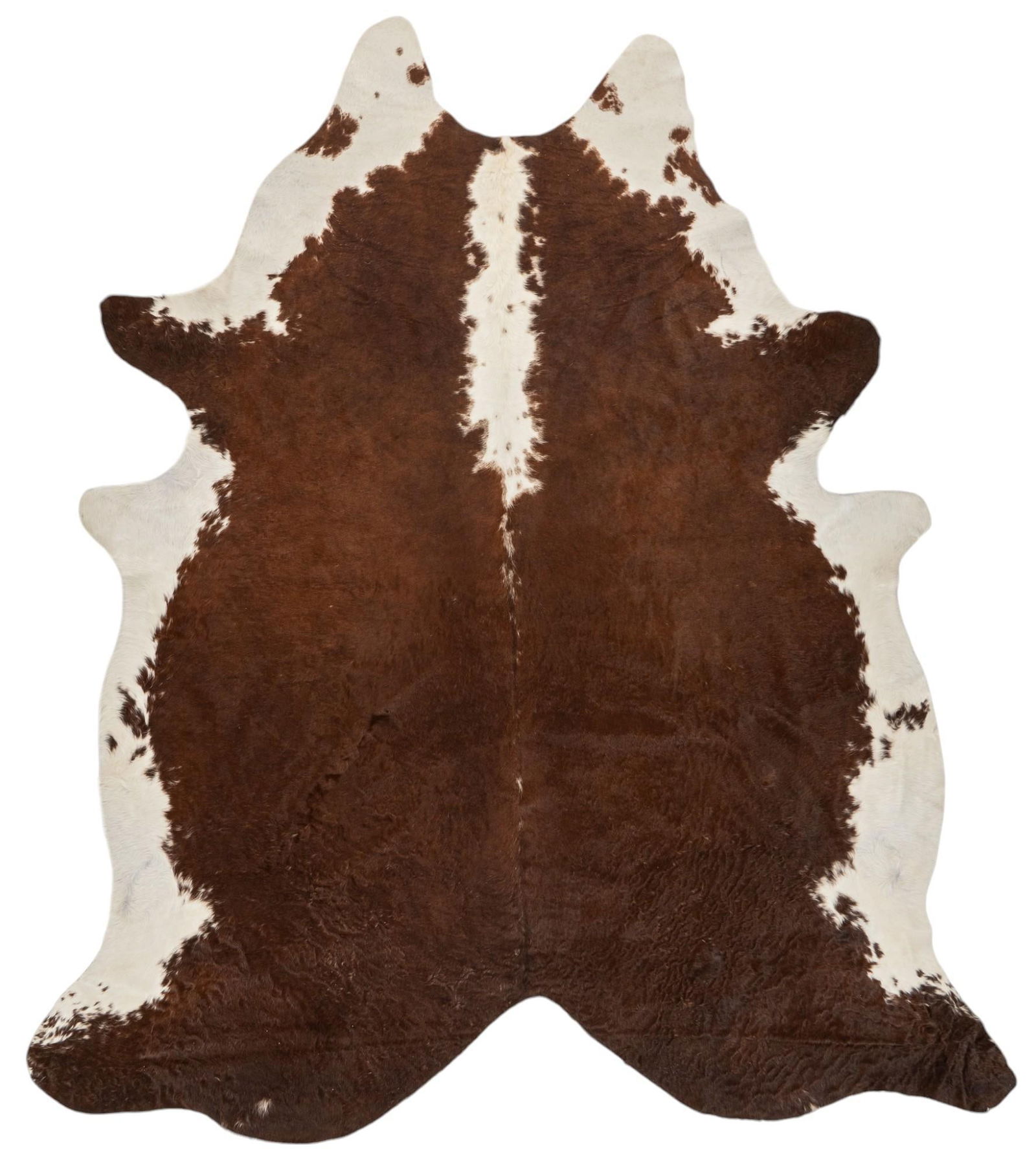 Brown and White Cowhide Rug (1 of 3)