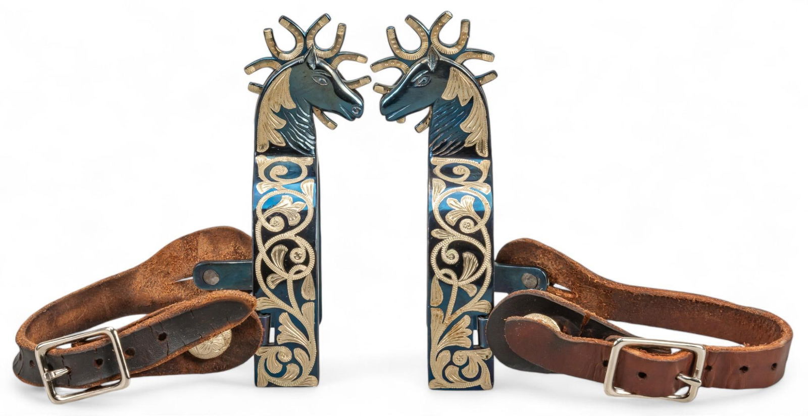 Pair of Garcia Marked Horse Head Cowboy Spurs (1 of 10)