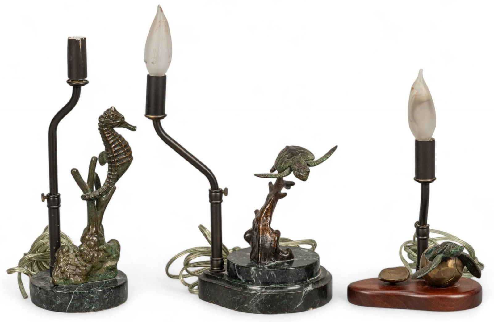 Set of (3) Nautical Bronze Lamps by Bill Hunt (1 of 9)