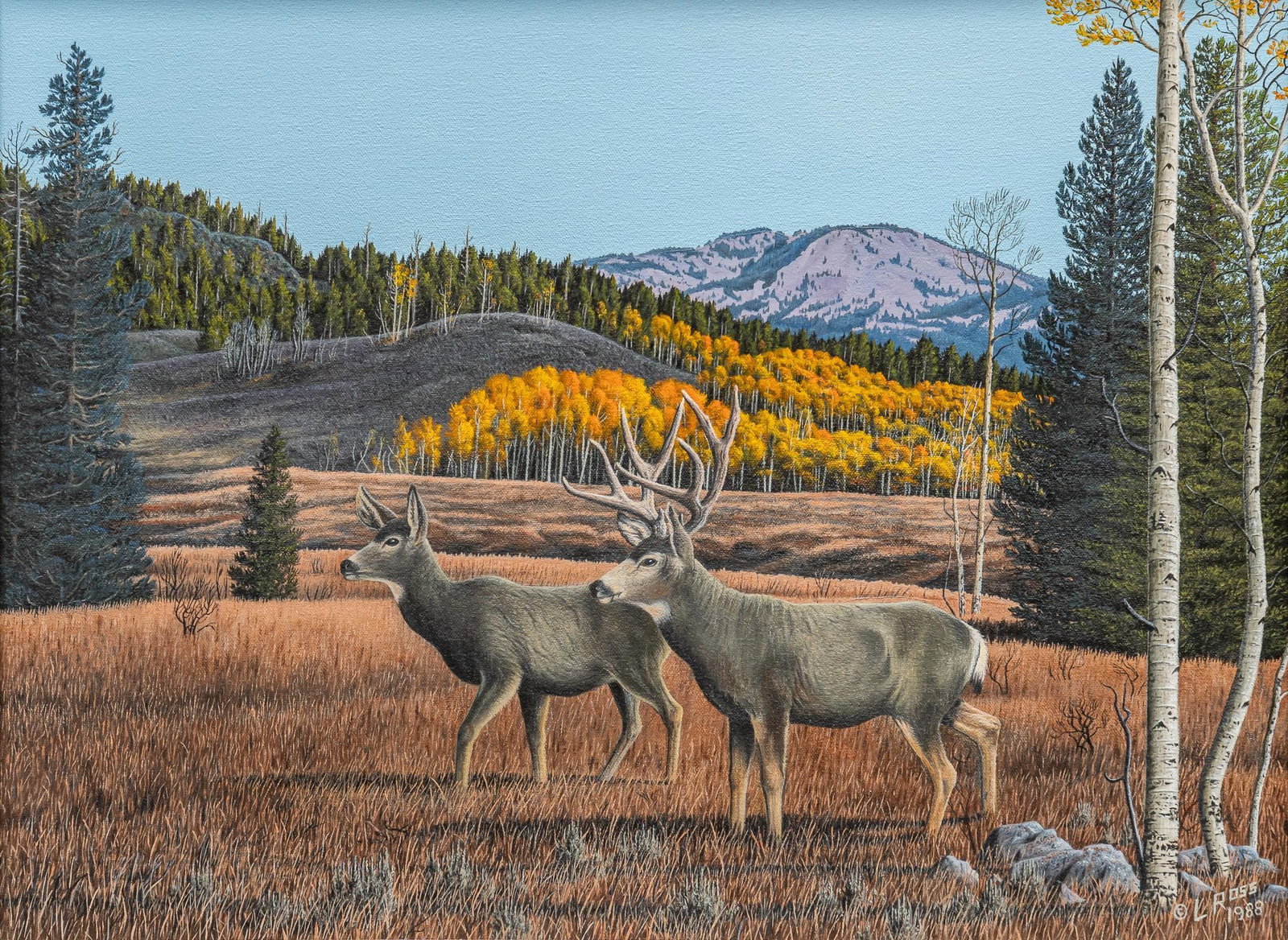 Leonard Ross, "Stop, Look, Listen", 1988: Leonard Ross, "Stop, Look, Listen", 1988, oil on canvas sight: 18 in. x 24 in., frame: 26.5 in. x 32 in. Provenance: Property from the home of a Fredericksburg, Texas gentleman Shipping availa