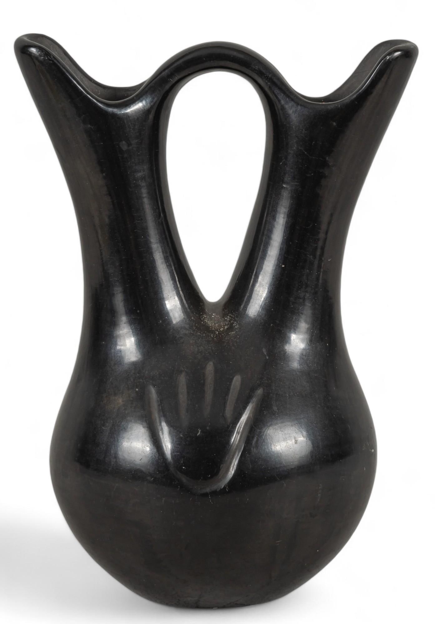 Santa Clara Pueblo Blackware Wedding Vase (1 of 7)