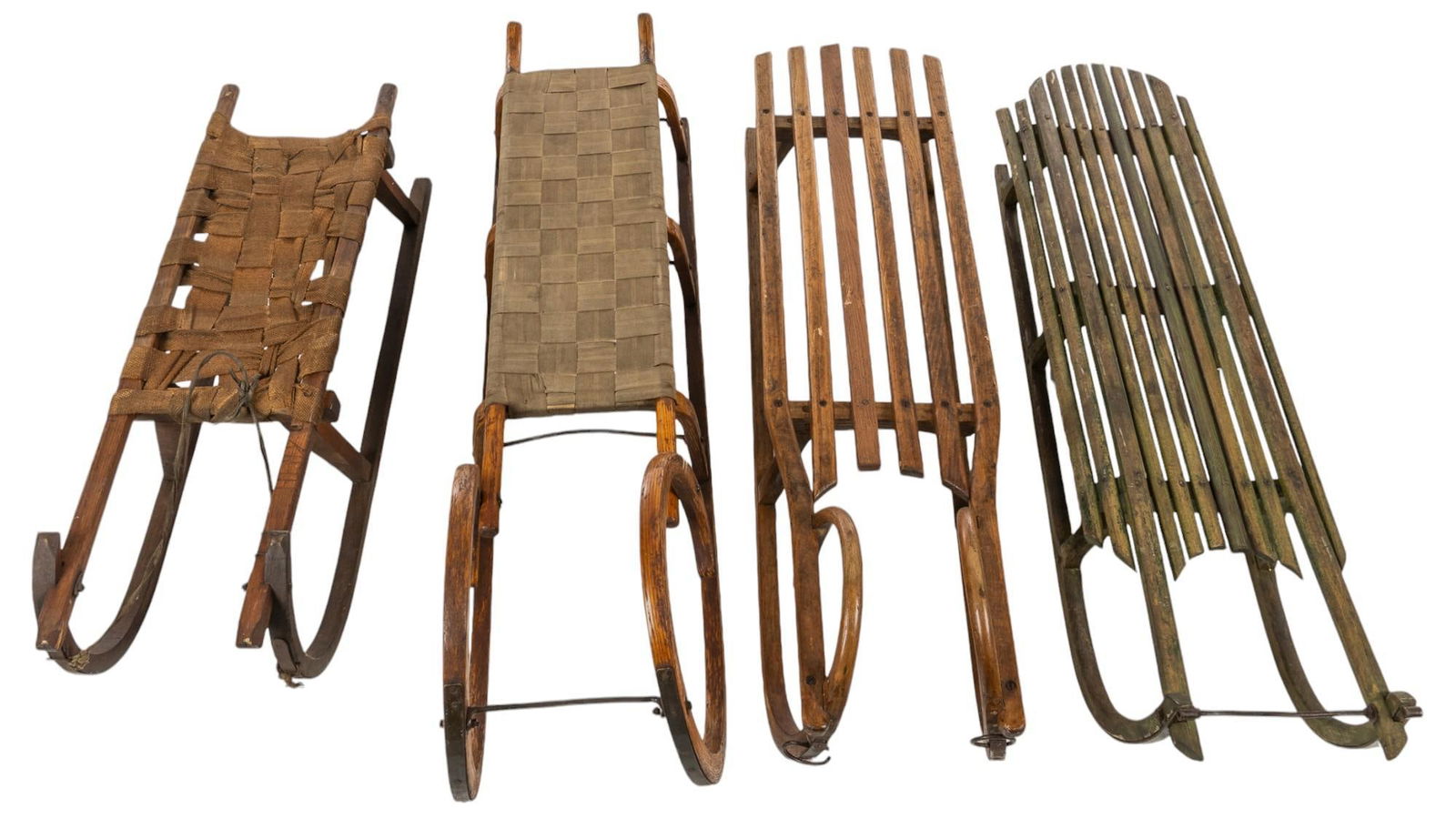 Set of (4) Wooden Sleds (1 of 8)