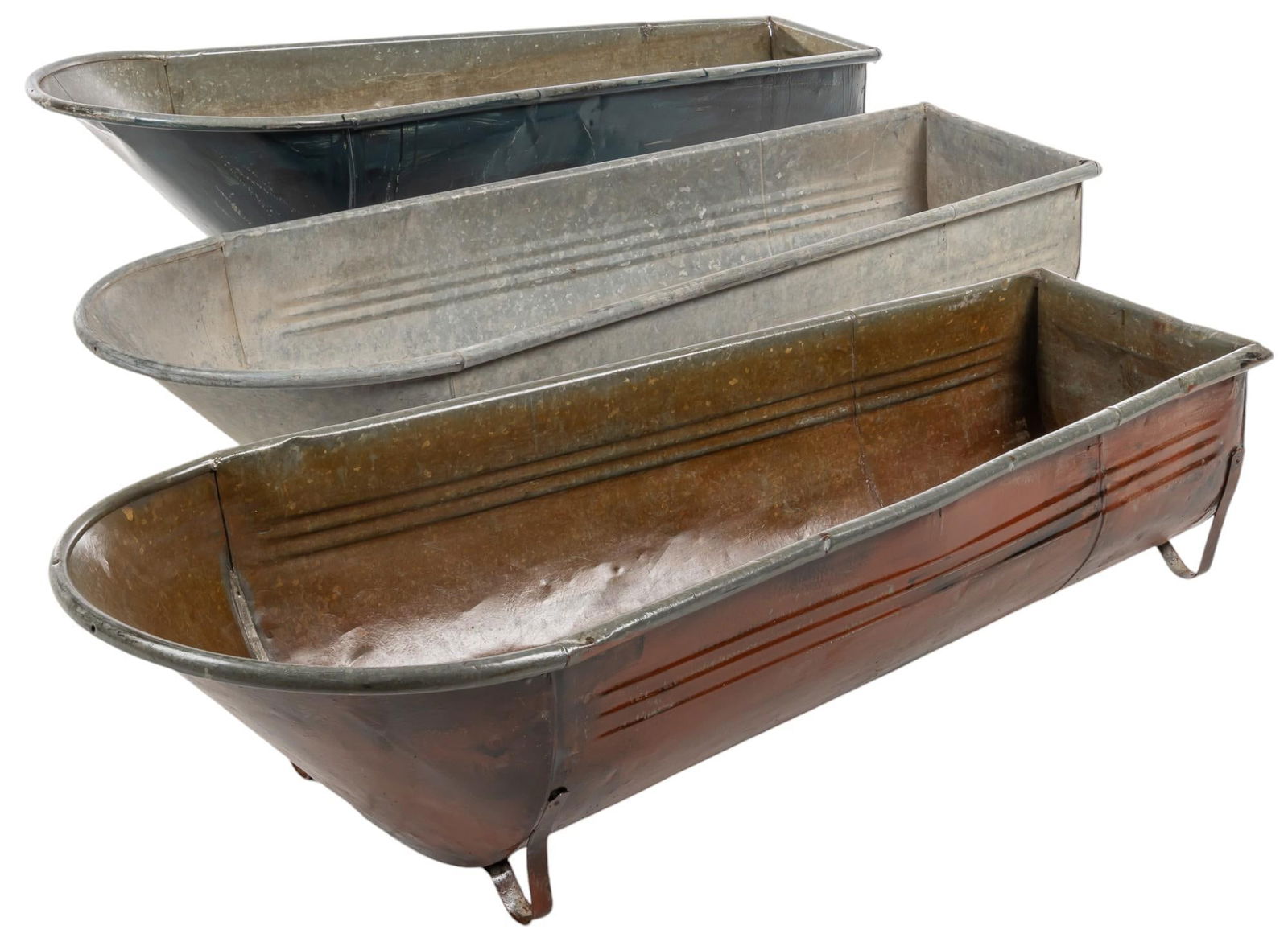 (3) Galvinized Metal Washtubs (1 of 7)