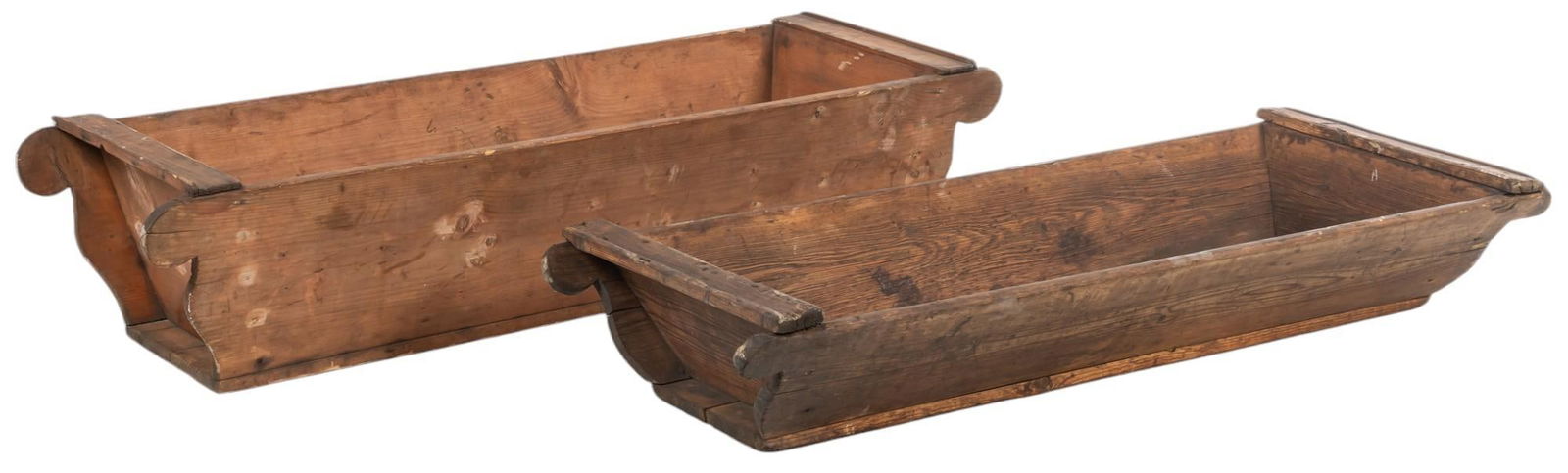 Pair of Rustic Wooden Dough Troughs (1 of 7)