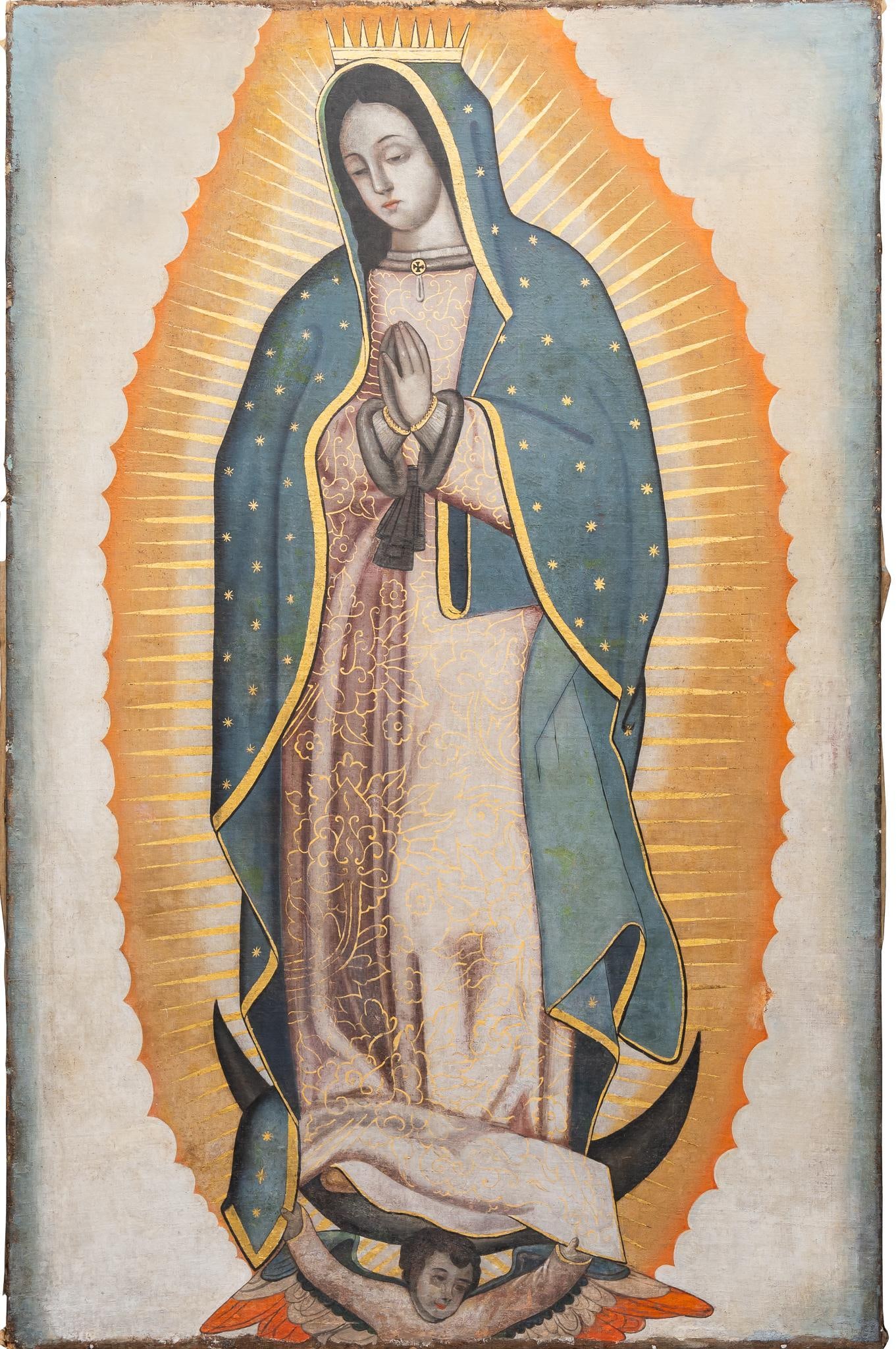18th C. Lady of Guadalupe, Oil Painting (1 of 3)