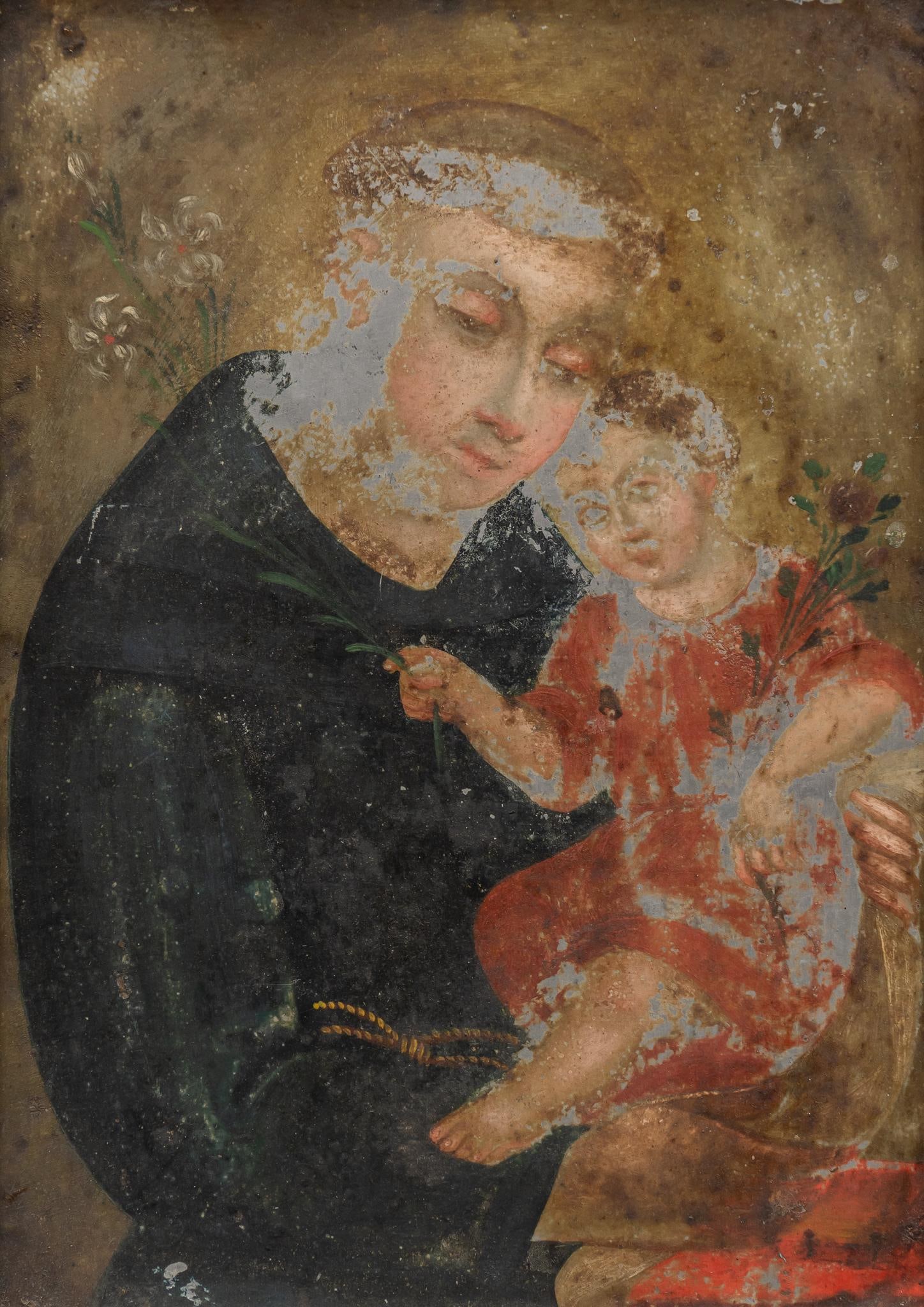 19th C. Mexican Retablo, St. Anthony (1 of 4)