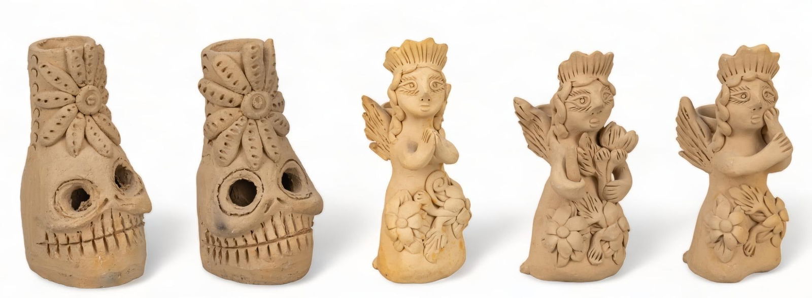 Attrib. Familia Blanco, (5) Ceramic Candlesticks (1 of 6)