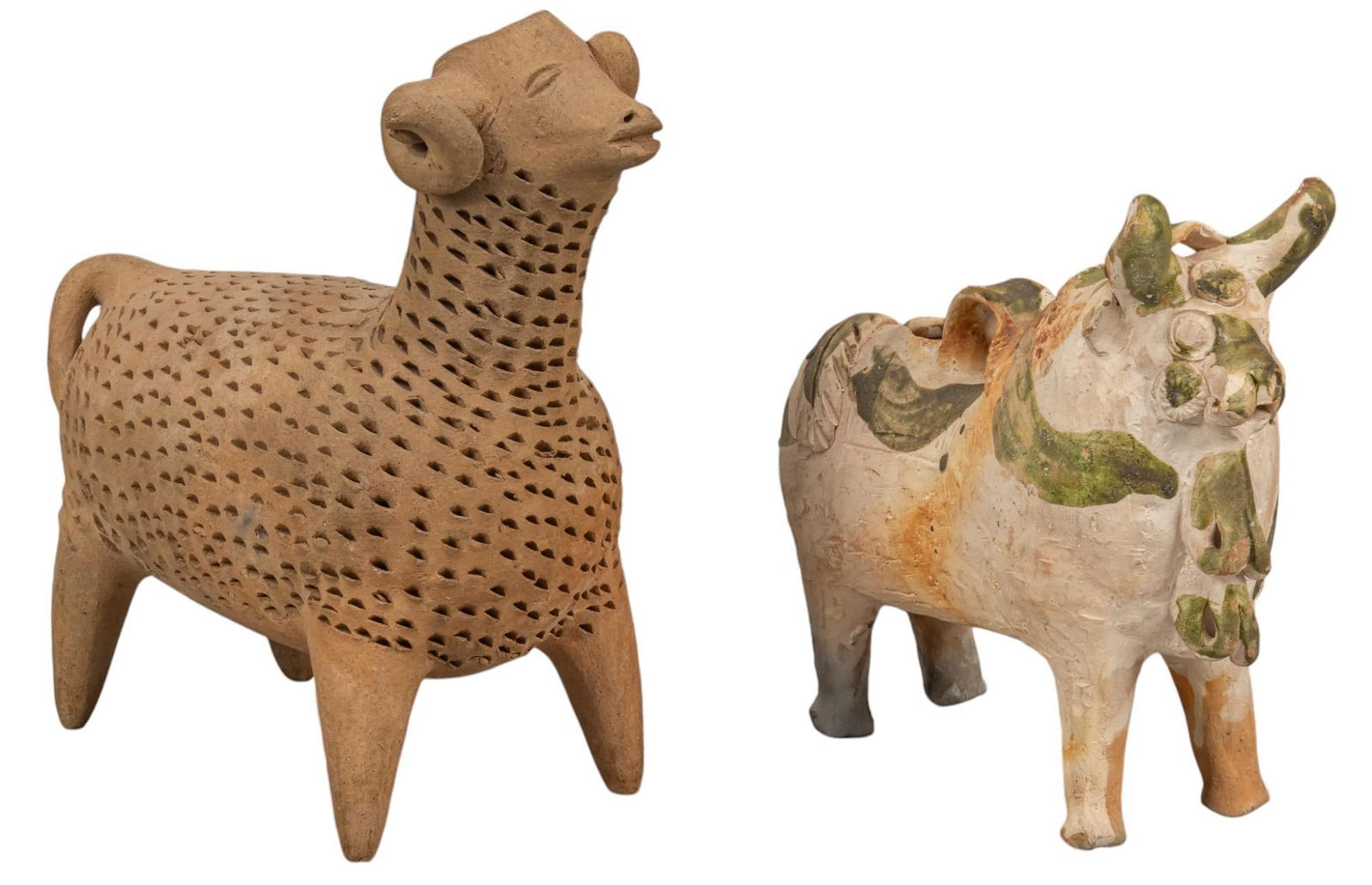Pair of Ceramic Folk Art Animals (1 of 9)
