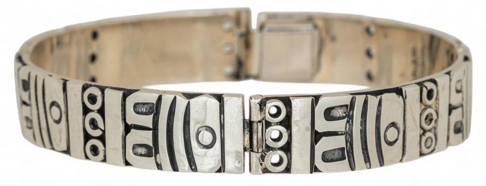 Mexican Sterling Silver Geometric Bracelet (1 of 8)