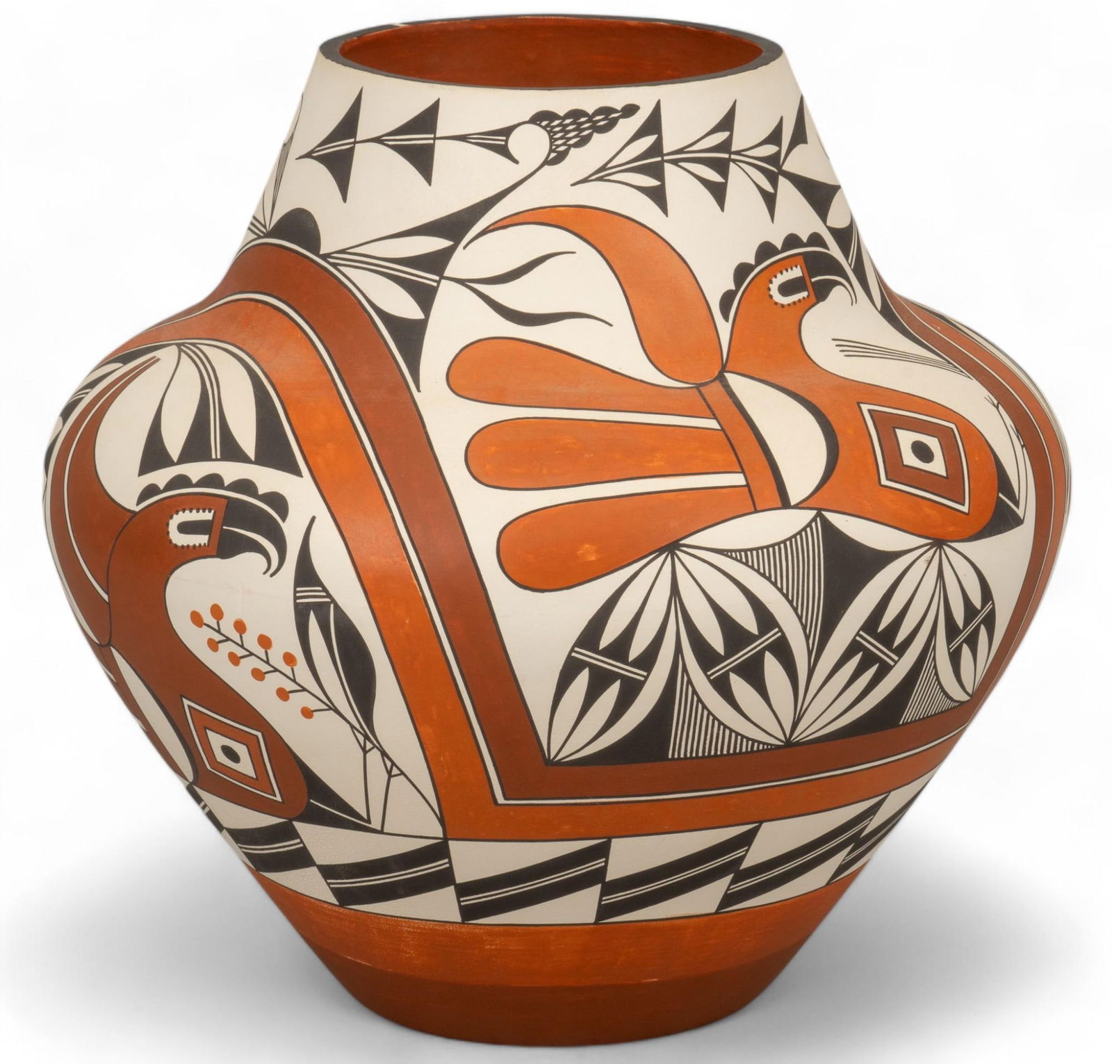 Large Acoma Olla with Parrots, Adrian Vallo (1 of 7)