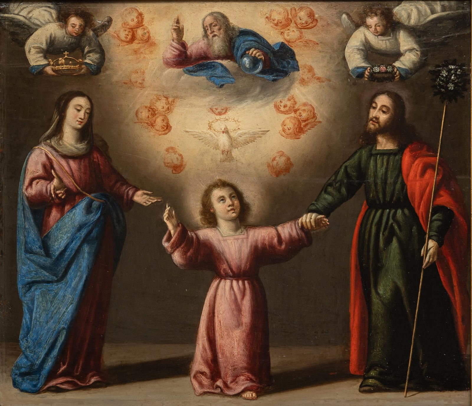 Spanish Colonial Mexico 18th C. Holy Family (1 of 5)