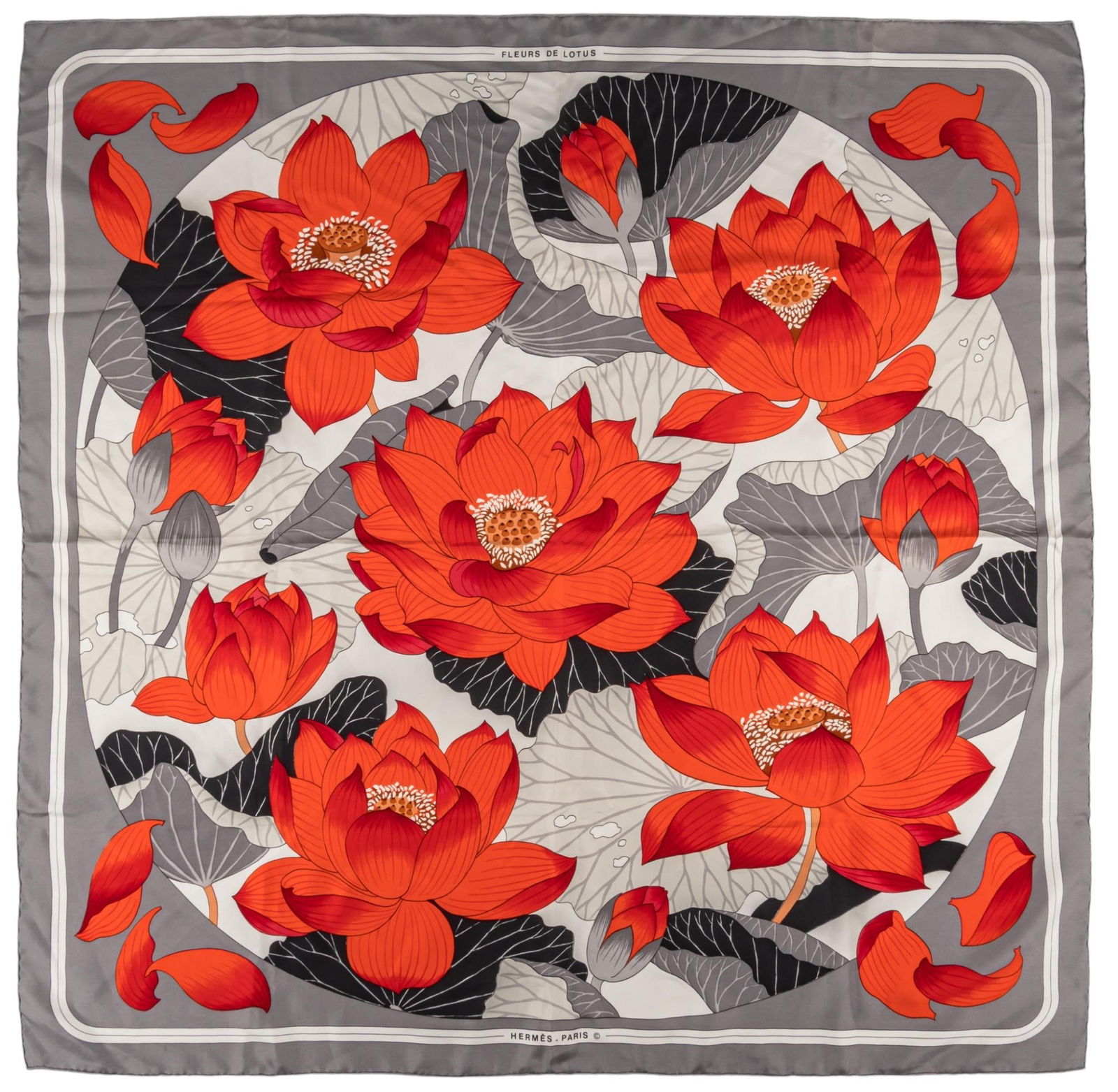 Hermes Fleurs de Lotus Silk Scarf (1 of 8)